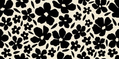 Çiçek boyamak ve arka plan vektörü bırakmak kusursuz bir desen. Elle çizilmiş duvar kağıdı tasarımı retro çiçekler, buketler, yapraklar. Klasik botanik çiçek deseni, kumaş ve retro desen