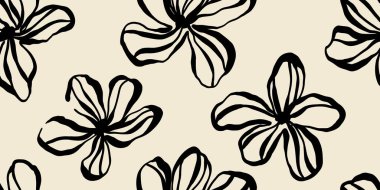 Yaprak dalları ve El Karalamalı Yazı Bitkileri afişi. Kusursuz desen. Yaratıcı minimalist soyut sanat geçmişi. Duvar dekorasyonu, kartpostal, poster ve broşür tasarla