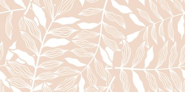 Soyut sanat klasik renkleri tropikal çizgi sanatı geriye pürüzsüz bir arka plan vektörü bırakır. Yapraklı duvar kağıdı tasarımı ve karalama çizimi doğrusal yaprak. Klasik botanik çiçek desenli.