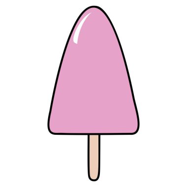 Lezzetli dondurma. Beyaz arkaplanda izole edilmiş yaz buzlu dondurma vektör çizimi.