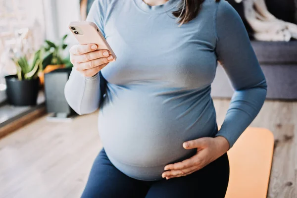 Aplicaciones Entrenamiento Embarazo Aplicaciones Ejercicio Embarazo Entrenamiento Prenatal Postnatal Bienestar — Foto de Stock