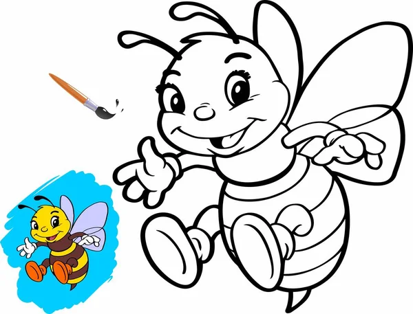 Livre Colorier Pour Enfants Bee Illustration Vectorielle Vecteur En Vente