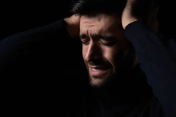 Desesperado Estresado Joven Vuelven Increíbles Vida Hombre Guapo Frustrado Expresión Imagen De Stock