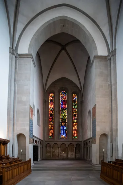 Református Európai Templom Belseje Üres Padokkal Ultra Széles Látószög Nincs — Stock Fotó
