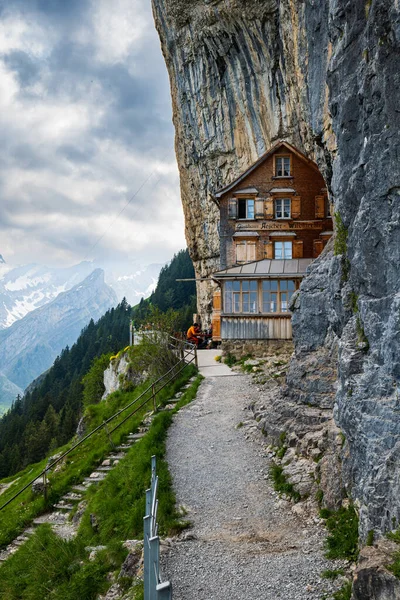 Famosa Casa Hóspedes Restaurante Aescher Região Ebenalp Appenzell Suíça Alpes — Fotografia de Stock