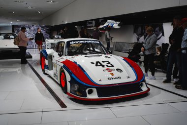 14-09-2024, Stuttgart, Germany. Porsche Museum.. 1978 Martini racing, type 935 Le Mans race car known as Moby Dick.
