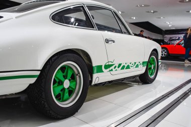 14-09-2024, Stuttgart, Germany. Porsche museum exhibition hall. White G series 911 Carrera 2.7 RS clipart