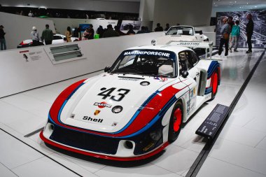 14-09-2024, Stuttgart, Germany. Porsche Museum. 1978 Martini racing, type 935 Le Mans race car known as Moby Dick.