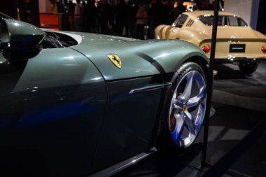 09-11-2024 Zurich, Switzerland. Ferrari 12Cilindri or 12 cylinders super car at the Zurich Auto Salon.. clipart