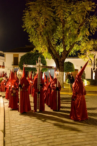 Arahal Seville Spain 14Th April 2022 Penitents Brotherhood Misericordia Arahal — 스톡 사진