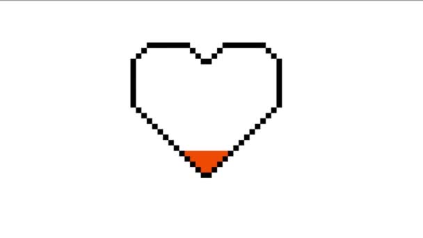 Načítání Animace Srdcem Retro Pixel Art Designu — Stock video