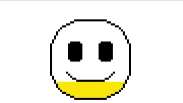 Video Happy Emotes Turning Pixel Art Angry Emotes — Stock Video
