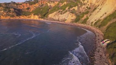 Düz Kaya Noktası havadan altın saat çekimleri