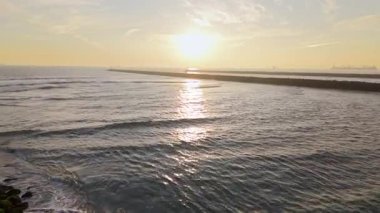 Altın saatinde Seal Beach 'in turna çekimi.