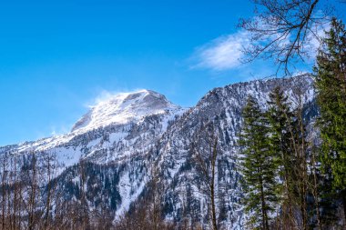 Snowy mountain in Upper Austrian alps, scenery picture of Alps