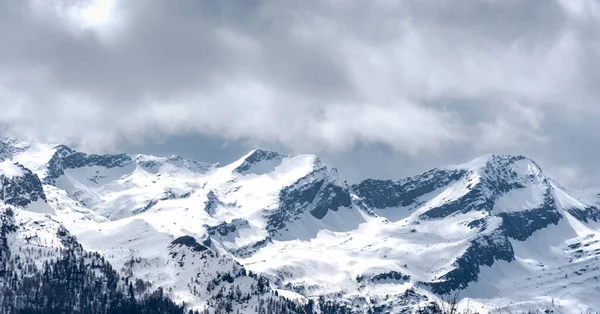 stock image Snowy mountain and cloudy sky in Austrian alps, scenery image of Alps