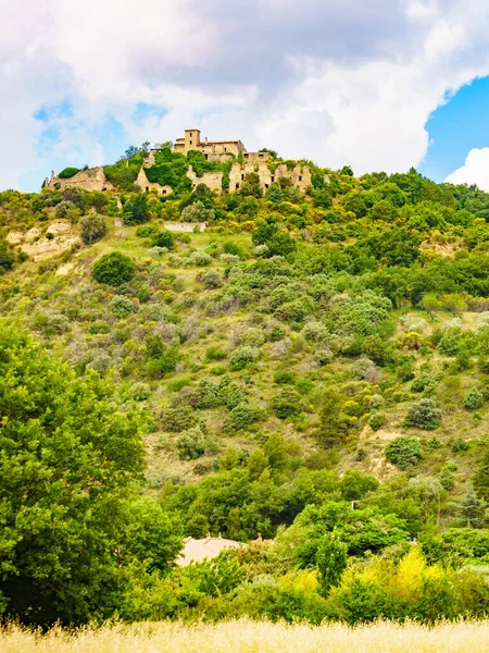 Hilltop Ruins Village Vieux Brass Asse Alpes Haute Provence France — Stock Photo, Image