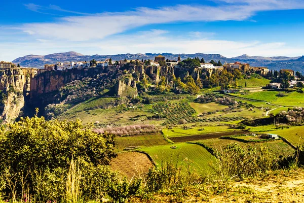 Ronda Şehri Vadisi Endülüs Spanya Popüler Bir Dönüm Noktası Turistik — Stok fotoğraf
