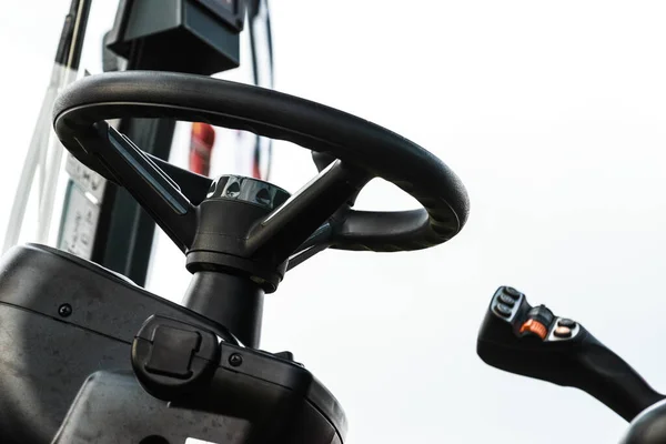 Steering Wheel Interior New Industrial Machine Truck Details Concept — Stock Photo, Image