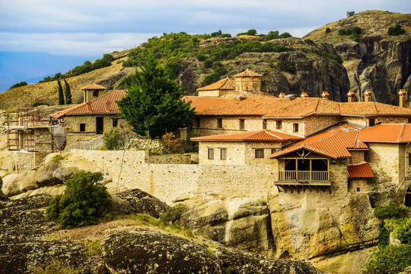 Монастир Святої Трійці Скелі Грецькі Пункти Монастирі Метеора Греція Каламбака — стокове фото