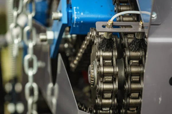 Chain Drive Gear Mechanism Industrial Machine Detail View — Stock Photo, Image
