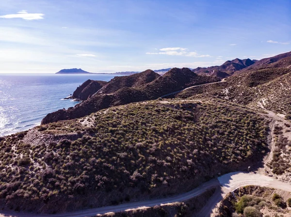 Aerial View Sea Coastal Landscape Cabo Cope Puntas Calnegre Regional — Foto de Stock