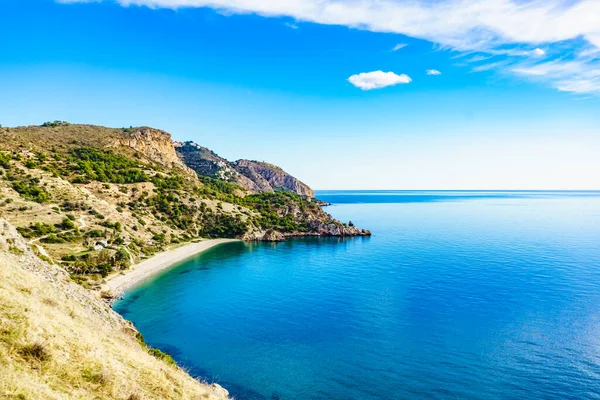 Endülüs Deniz Manzarası Malaga Nerja Yakınlarındaki Maro Cerro Gordo Doğal — Stok fotoğraf