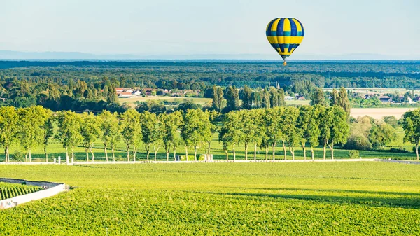 Βόλτα Αερόστατο Πάνω Από Τοπίο Της Βουργουνδίας Cote Beaune Περιφέρεια — Φωτογραφία Αρχείου