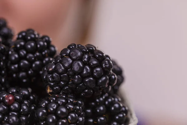 Fresh Blackberry Fruits Close Healthy Seasonal Fruit Organic Nutrition — Stock Photo, Image