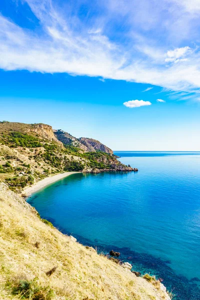 Küstenlandschaft Andalusien Klippen Des Naturparks Maro Cerro Gordo Der Nähe — Stockfoto