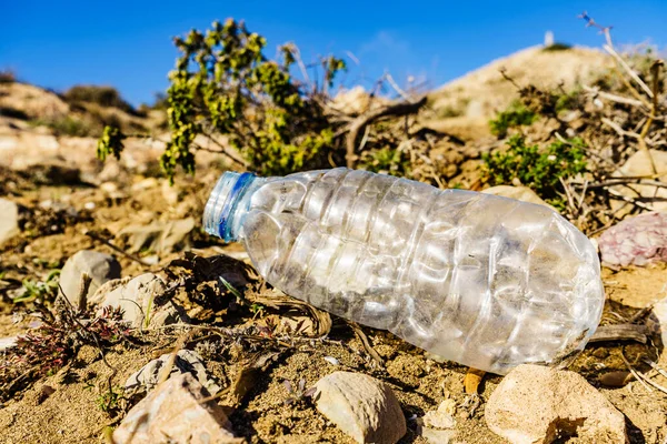 Plastic Empty Water Bottle Abandoned Nature Environmental Pollution Global Ecological — Stock Photo, Image