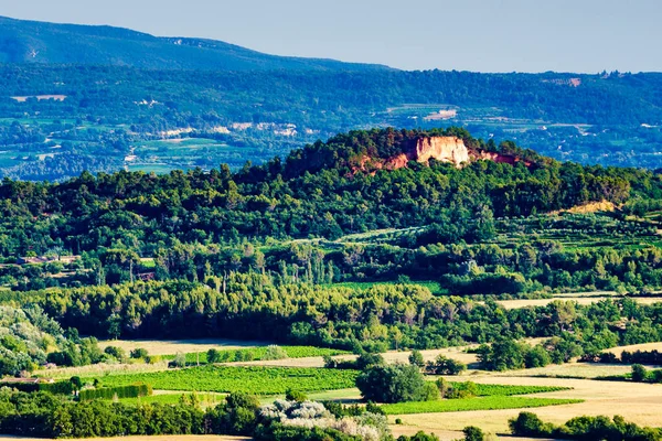 Κόκκινοι Βράχοι Του Colorado Provencal Στο Roussillon Plateau Vaucluse Provence — Φωτογραφία Αρχείου
