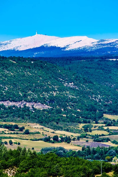 Paysage Montagne Avec Mont Ventoux Loin Vue Depuis Belvédère Saint — Photo