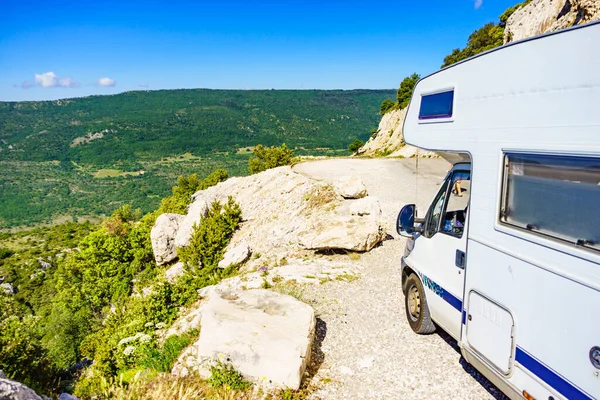 Caravana Sobre Natureza Verdon Gorge França Motor Home Camping Carro — Fotografia de Stock