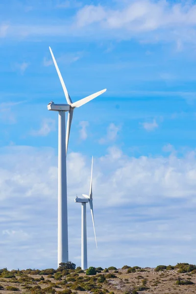 Ветряная Турбина Aude Occitanie Region France Вырабатывает Электричество Экология Сохранение — стоковое фото