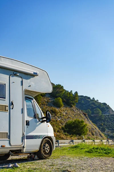 Camper Car Camping Der Natur Spanien Abenteuer Mit Dem Wohnmobil — Stockfoto