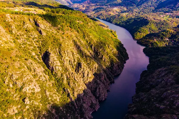 Aerial View River Sil Canyon Parada Sil Galicia Spain — Stock Photo, Image