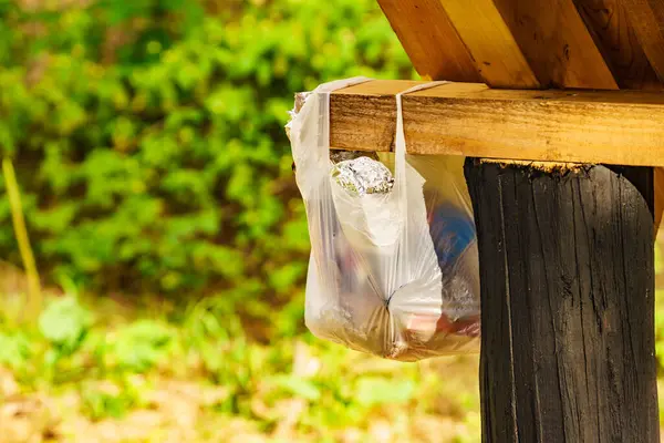 Trash Garbage Bag Outdoors Nature Environment Problems — Stock Photo, Image