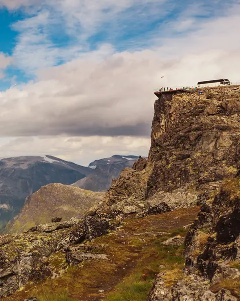 Panoramic Mountains Landscape Dalsnibba Mountain Geiranger Skywalk Viewing Platform Norway — Stock Photo, Image
