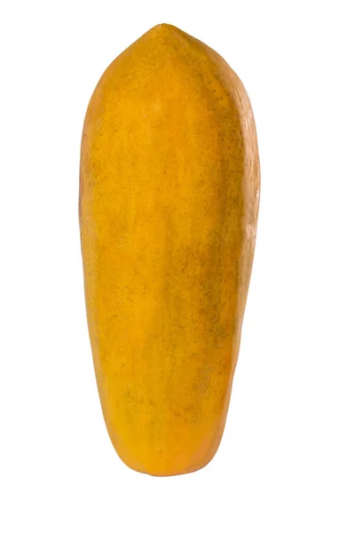 Mogen Papaya Isolerad Vit Bakgrund Med Urklippsbana — Stockfoto