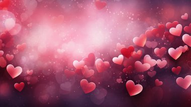 Sevgililer günü için soyut arka planda kalpler, tebrik kartı. Oluşturulmuş.