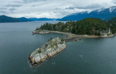 Horseshoe Bay Whytecliff Adası Güzel Manzara Görünümü