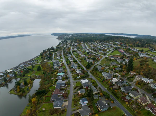 Expansive Aerial View Camano Island Washington Usa Stock Picture
