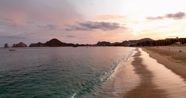 Cabo San Lucas Mexiko Vlny Přestávka Pláži Pobřeží Během Barevného Royalty Free Stock Obrázky