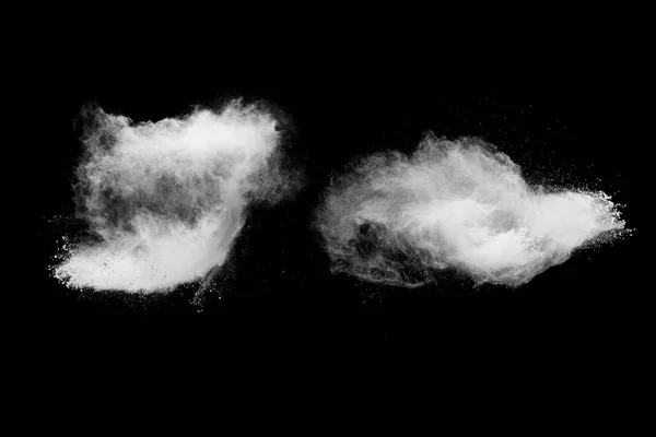 stock image White powder explosion clouds.Freeze motion of white dust particle splash.