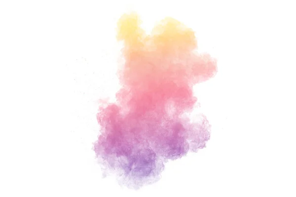 Pastel Renk Toz Parçacıkları Sıçrar Beyaz Arkaplanda Renkli Toz Patlaması — Stok fotoğraf