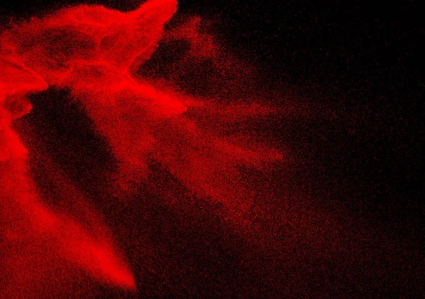 Kırmızı Toz Parçacıkları Siyah Zeminde Patlayıcılar Kırmızı Barut Sıçraması — Stok fotoğraf