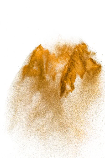Піщаний Вибух Ізольований Білому Тлі Абстрактна Піщана Хмара — стокове фото