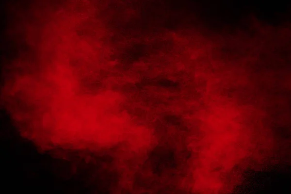 Red Powder Explosion Cloud Black Background — Stock Photo, Image