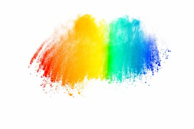 Beyaz arka planda renkli boya sıçramaları